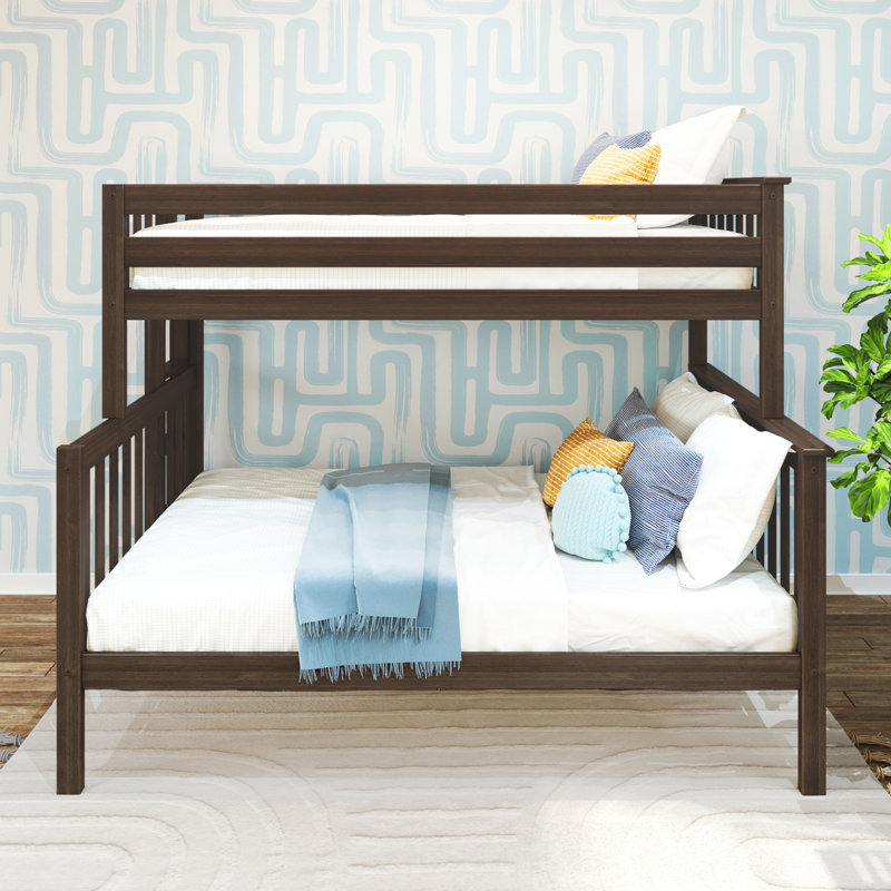 Dazhane Kids Twin Over Full Bunk Bed with Ladder on End, Walnut
