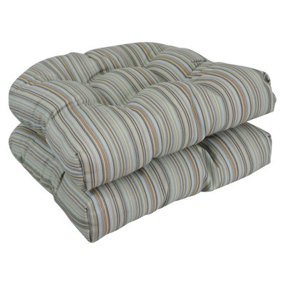 19-Inch Rounded Back Woven Olefin Outdoor Chair Cushions  (Set Of 2)