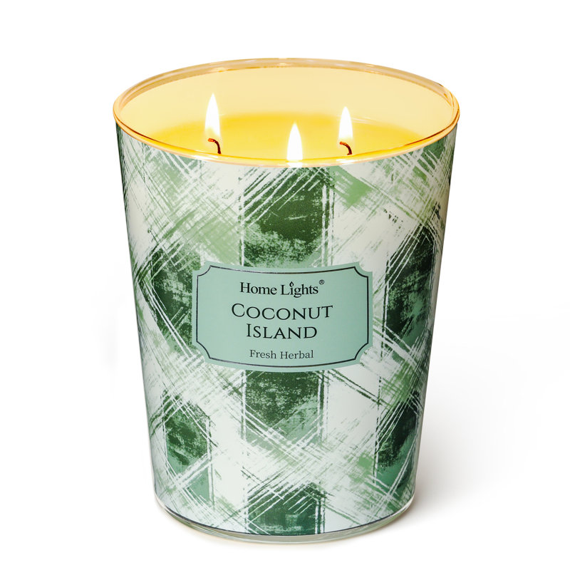 Île Coconut | Bougies parfumées 3-Wick Homelights