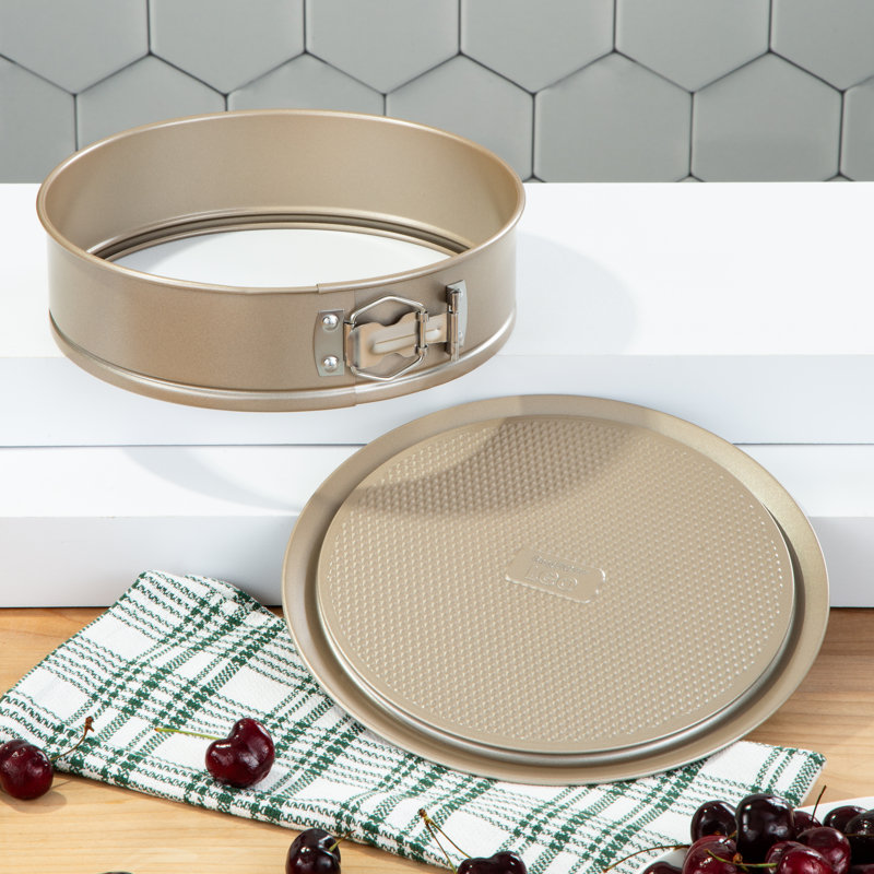 Beige Non-stick Carbon Steel 3-Piece Bake Pan Set