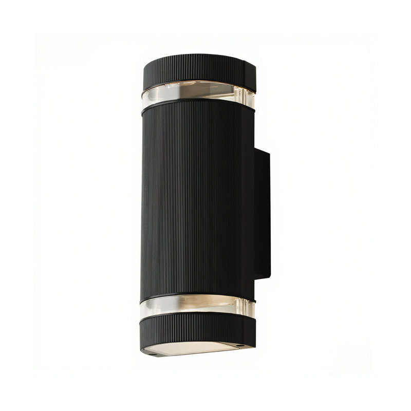  Outdoor Square Wall Light, Black GU10 Exterior Sconce, Waterproof Patio Porch Lamp 10 Inch/26cm