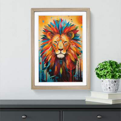 XYZ-FRM-V1223-4279 Lion Orphism No.3 1 Piece Single Picture Frame Wall Art
