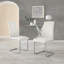 Seline Modern Round Dining Table Set in Glass and Chrome with 4 Upholstered Faux Leather Chairs-90277956