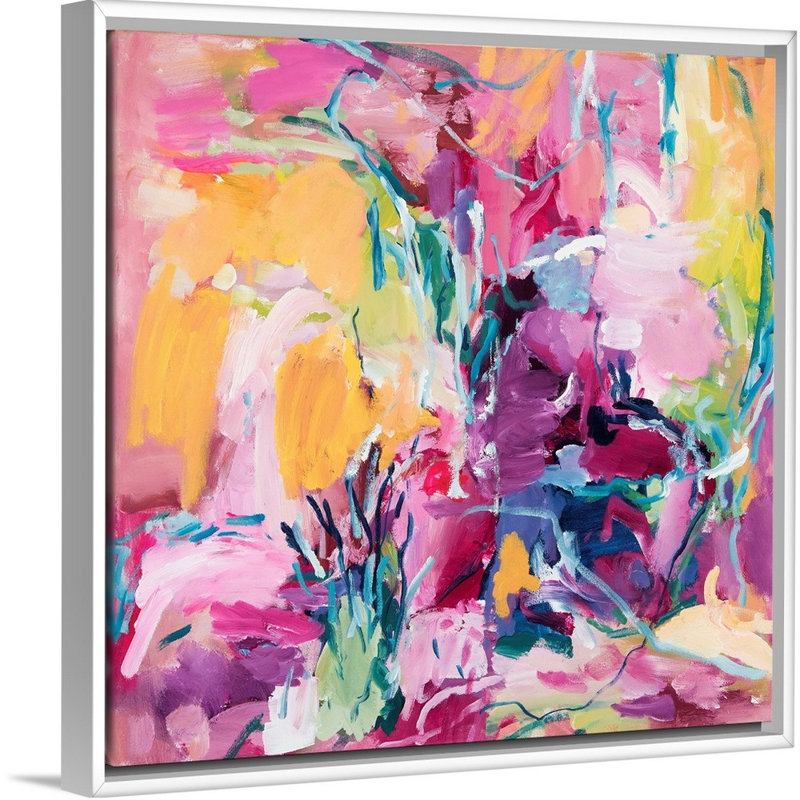 "Jardin" par Amira Rahim, reproduction d’art sur toile, H 38 po x l 38 po x P 1,75 po, Toile blanche encadrée