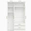 Armoire penderie 4 portes avec DEL et 3 tiroirs