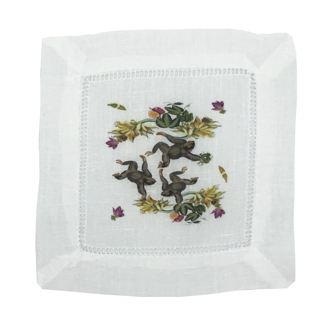 Swinging Monkeys Cotton Sateen Dinner Napkins (Set of 4) Nicolette Mayer 