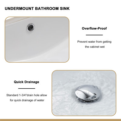 Lavabo de salle de bain vasque rectangulaire en céramique avec trop-plein 20,25 po Manzoli Hokku Designs