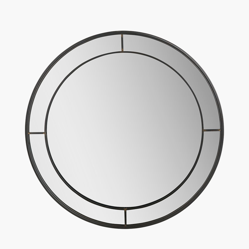 Iron Round Wall Mirror, 203.2 cm H x 203.2 cm W