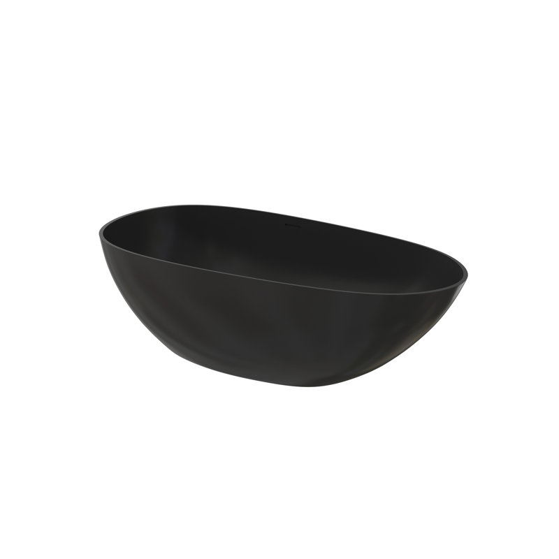 Baignoire profonde de 67 po à surface solide de qualité supérieure, Noir mat
