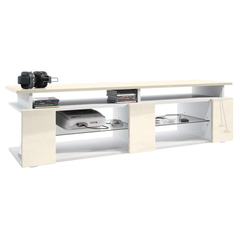 Mcclintock Unfinished TV Stand for TVs up to 60", White Matt/Cream