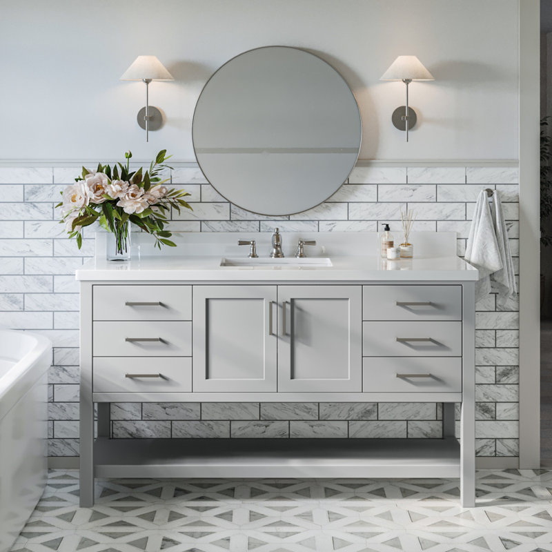 Magnolia Bath Vanity Rectangular Basin S061SWQ, Gray, Rectangular