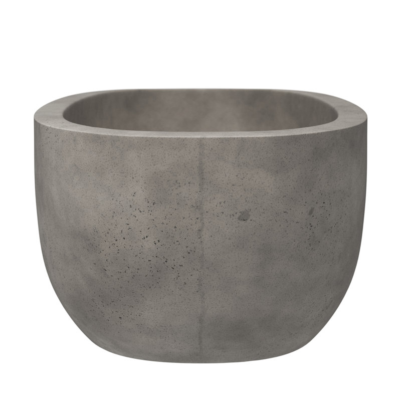 Avalon NativeStone Freestanding Soaking Cement Bathtub, 23" H x 36" W x 72" L, Ash
