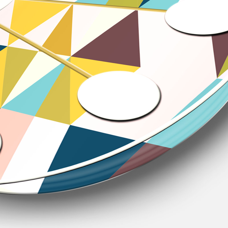 Triangulaire rétro Design I - horloge murale moderne Mid-Century, Grand