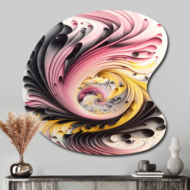 Multicolore peinture tourbillonnant I - forme unique spirales abstraites en métal, sculpture murale asymétrique en métal