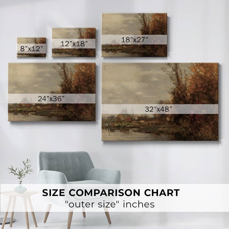 Paysage rétro-CCxxix, H 19 po x l 28 po x P 1,5 po, Toile tendue