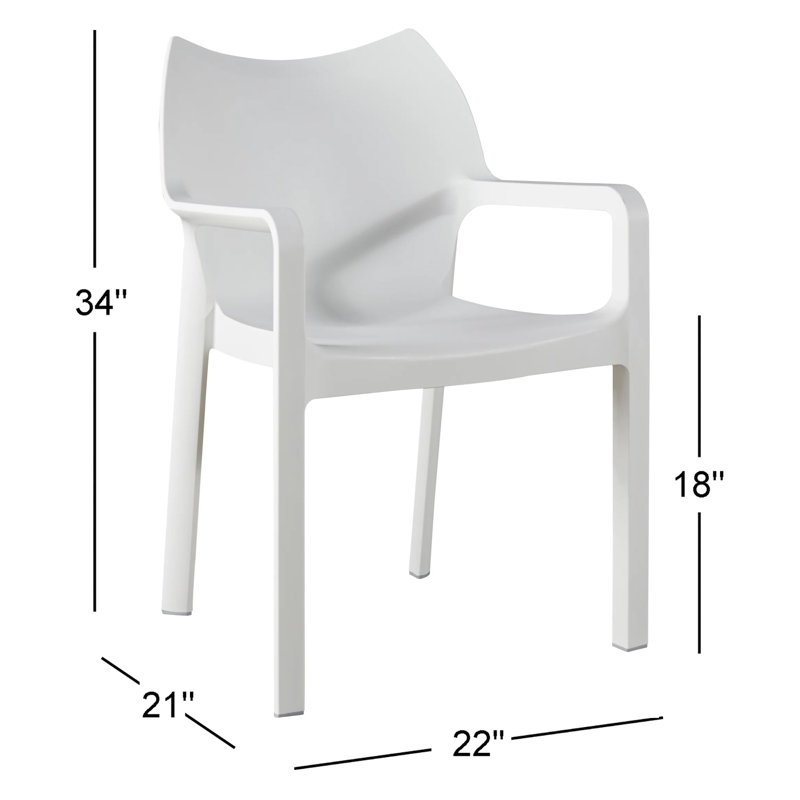 Chaise de patio empilable Adrian, Blanc