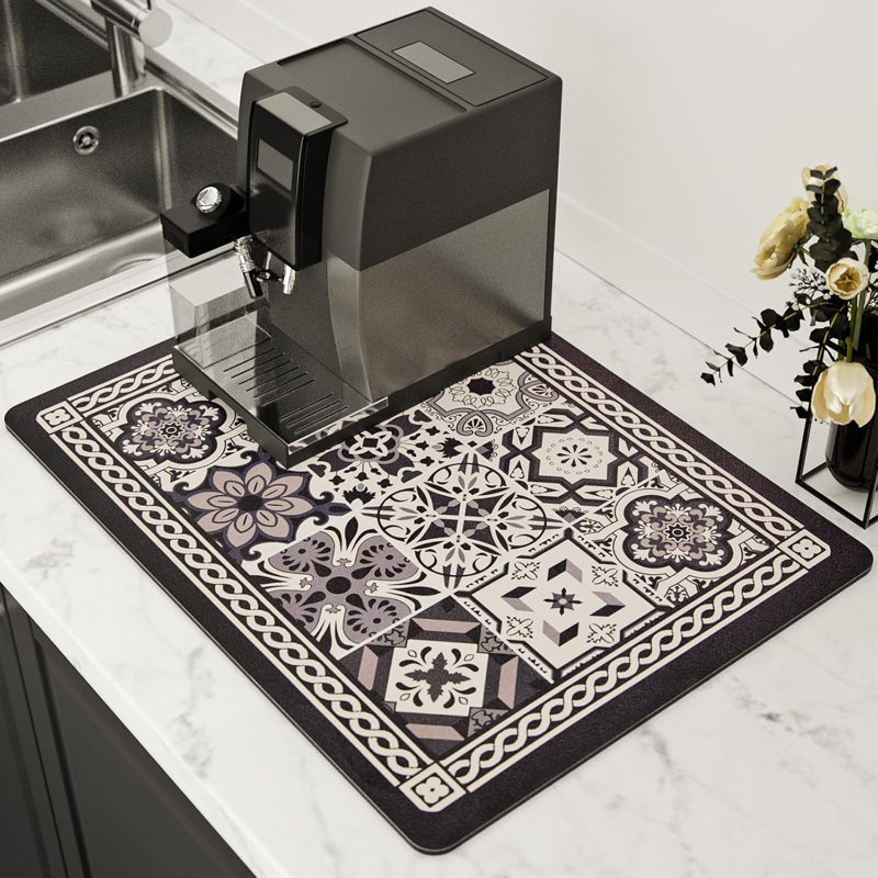 Tapis de café, tapis de séchage de style bohème, absorption d'eau rapide