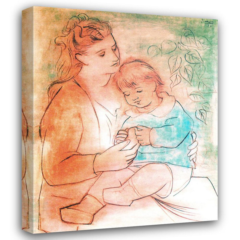 Mère et enfant, H 24 po x l 19 po