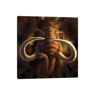«Full on View of a Woolly Mammoth» par Jerry LoFaro - impression sur toile tendue