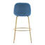 Métal bleu et doré de 2, cadre, repose-pieds pour des conversations prolongées, forme de chaise, motif uni, silhouette en mousse, dossier à profil bas, construction,
