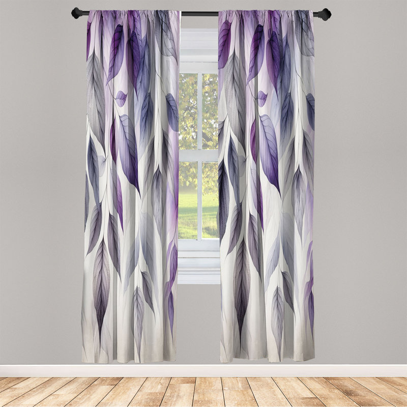 Ensemble de 2 rideaux mauves Ambesonne - Quartz coco et lilas, L 56 po x L 84 po