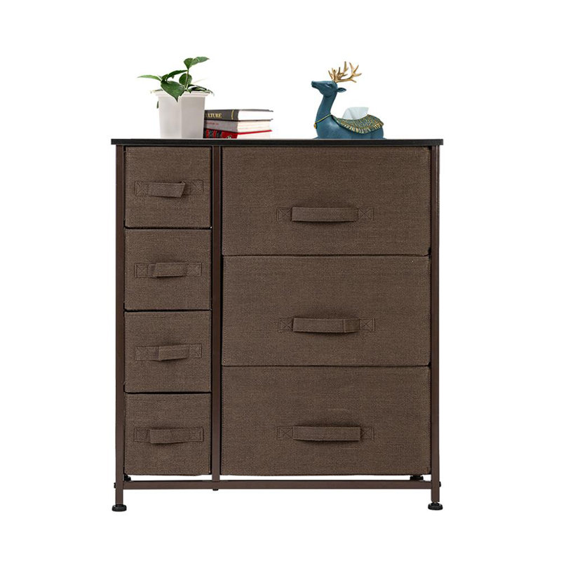 Commode 7 tiroirs Ashariah, Brun