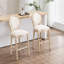 Chaises de bar rembourrées de style campagne française de 30 po de hauteur avec dossier rond, démontables, structure en bois massif, coton et lin, tréfilage pour les environnements de restaurant