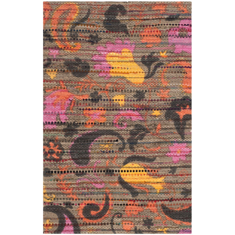 Veropeso Cedar Brook Hand Loomed Cotton Paisley Rug, Rectangle 8' x 10'