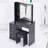 37" Middle Size Left Bedside Cabinet Vanity Table + Cushioned Stool, Large Sliding, Touch Control, Tri-Color Switching, Brightness Adjust LED Mirror, High Capacity Storage, Suitable For Middle Space-1780480369