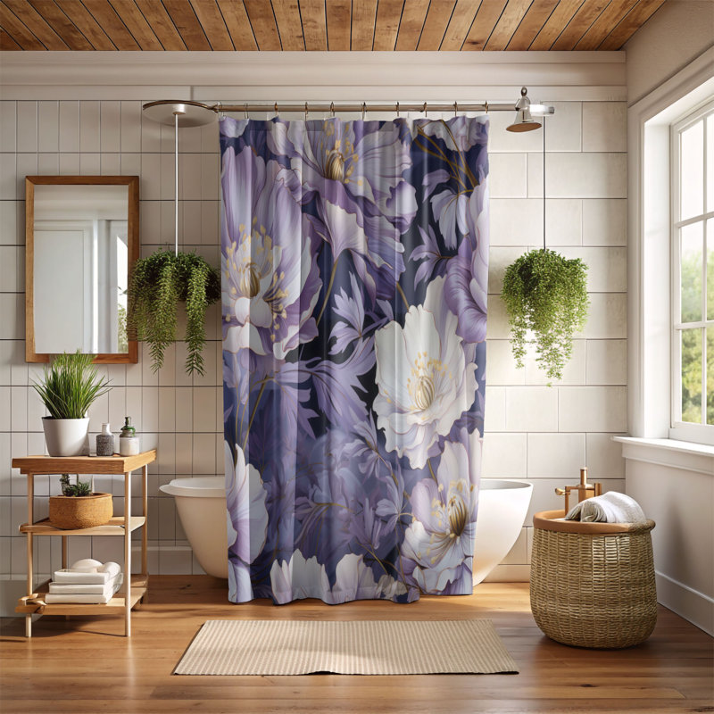 Violet Spark - Premium Shower Curtain, 74"H x 71"W