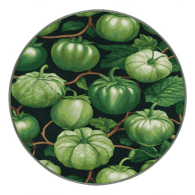 Washable Tomatillo Vegetables Area Rug