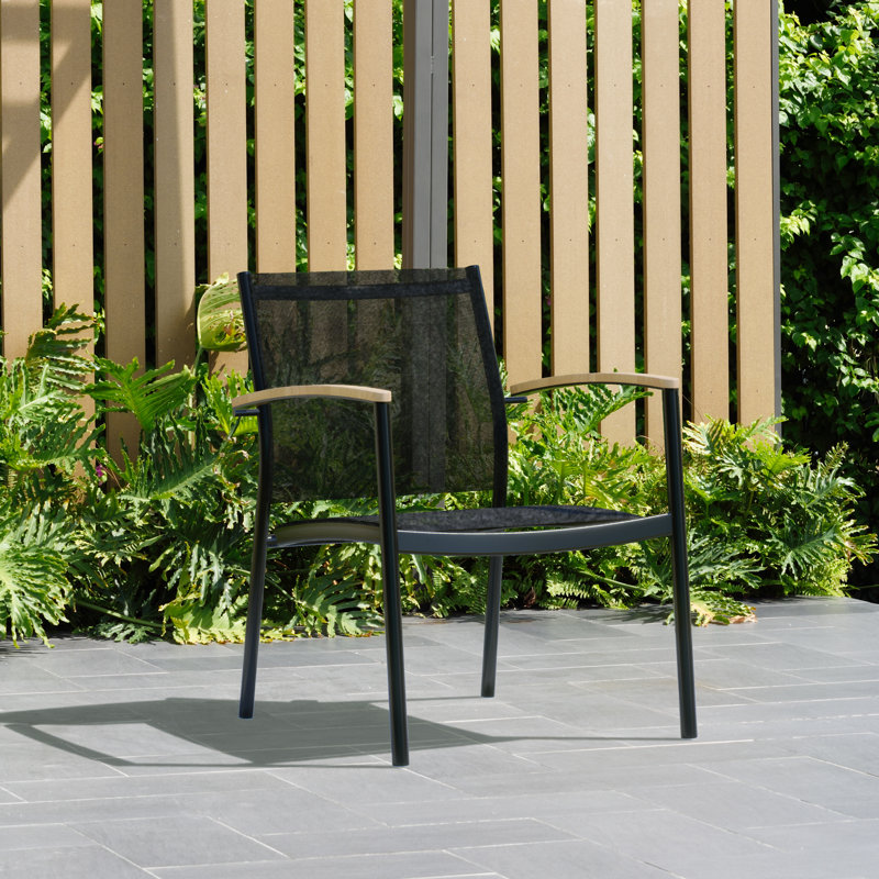 Chaise de patio en bois massif et métal Carver (ensemble de 2)