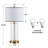 Quinita 23"  Glass Table Lamp Set with Touch Control,  LED Bulbs, USB Ports-1854854151