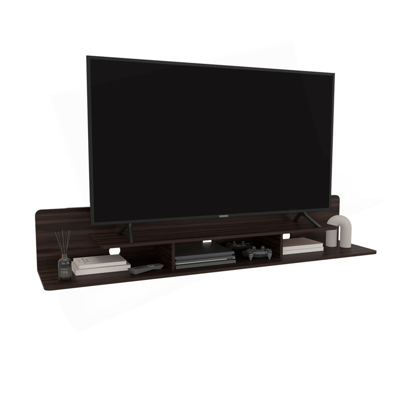Meuble télé Marquis avec tablettes ouvertes, console multimédia moderne pour le salon ou l'espace de divertissement