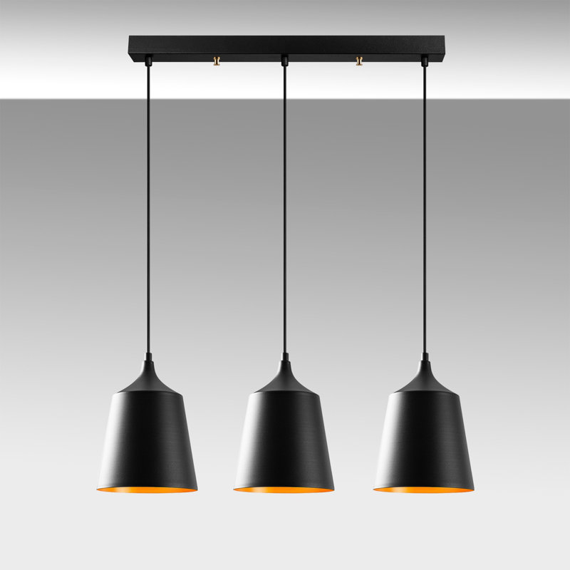 Luminaire suspendu en forme de dôme pour îlot de cuisine à 3 lumières Holdridge