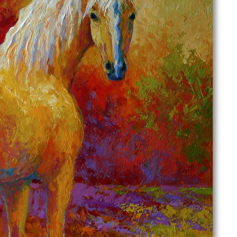 Vibrant Palomino Horse Canvas Art in Bold Colors