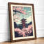 Pagoda Under Blossom Japandi - Framed Print-225999304-225999307
