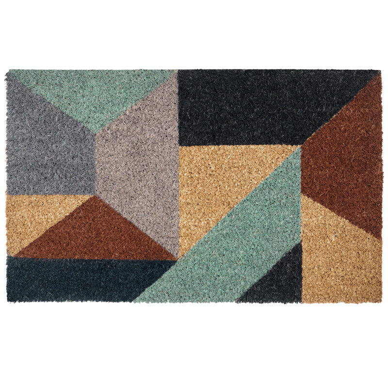 Non-Slip Geometric Indoor Doormat, 45cm W x 75cm L