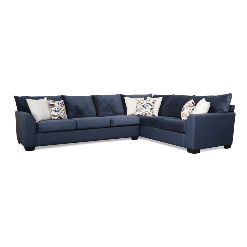 Canapé modulaire de coin 2 pièces Carnlough, Mélange de polyester bleu