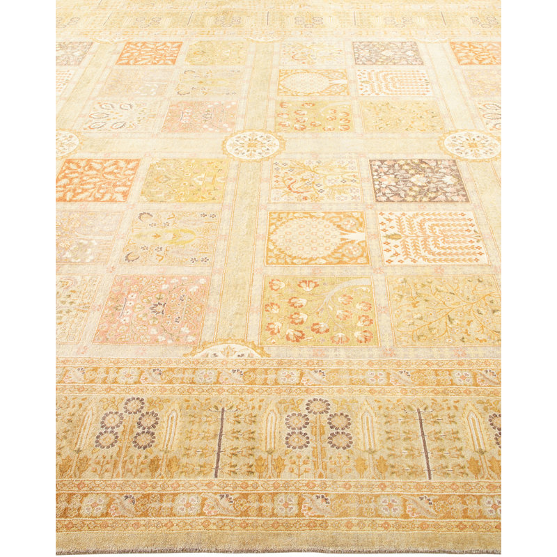 Tapis unique en laine noué à la main 8 pi 2 po x 10 pi 6 po nouvel âge Bumstead Mogul