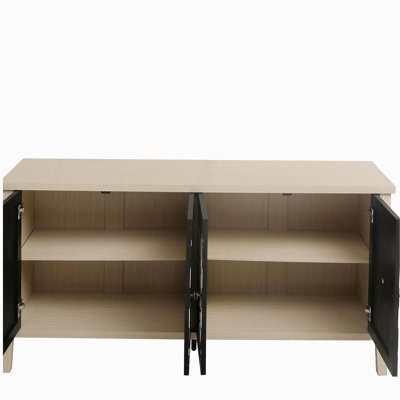 Buffet buffet, armoire de rangement avec rangement, armoire de rangement moderne avec 4 portes et tablettes réglables pour le salon, la salle à manger, la cuisine et le vestibule