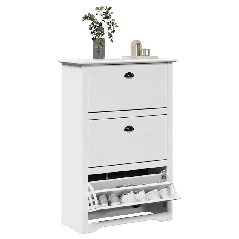 12 Pair Shoe Rack, White/White