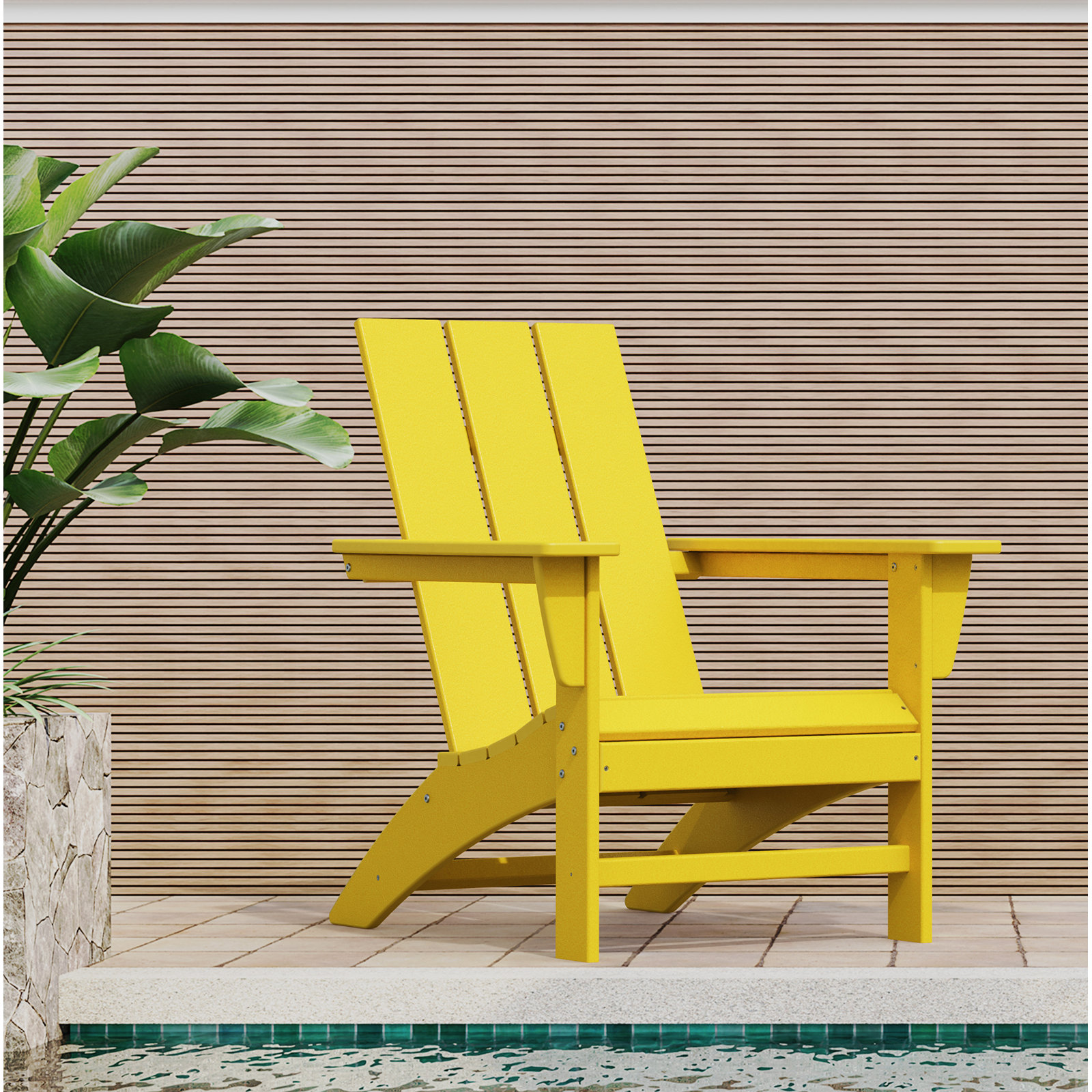 POLYWOOD® Modern Adirondack Chair, Lemon