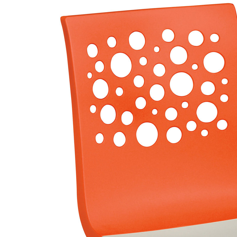 Chaise de salle à manger d'extérieur empilable, Orange