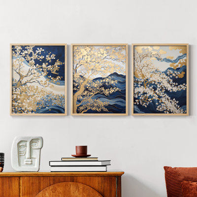 Lanscape Study  Series  XXXIX  -Set Of 3 Framed Giclee Prints -Ready to Hang
