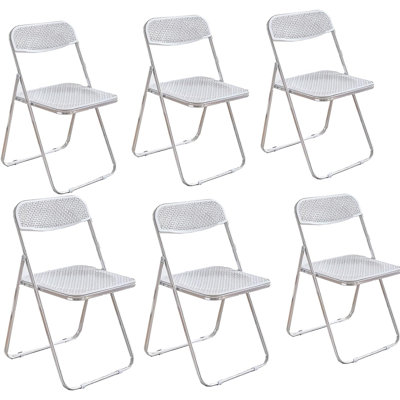 Plastic Stackable Folding Chair Set of 6