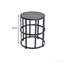 Table d'appoint en céramique avec structure en fer thermolaqué - Décoration de patio légère et résistante aux intempéries