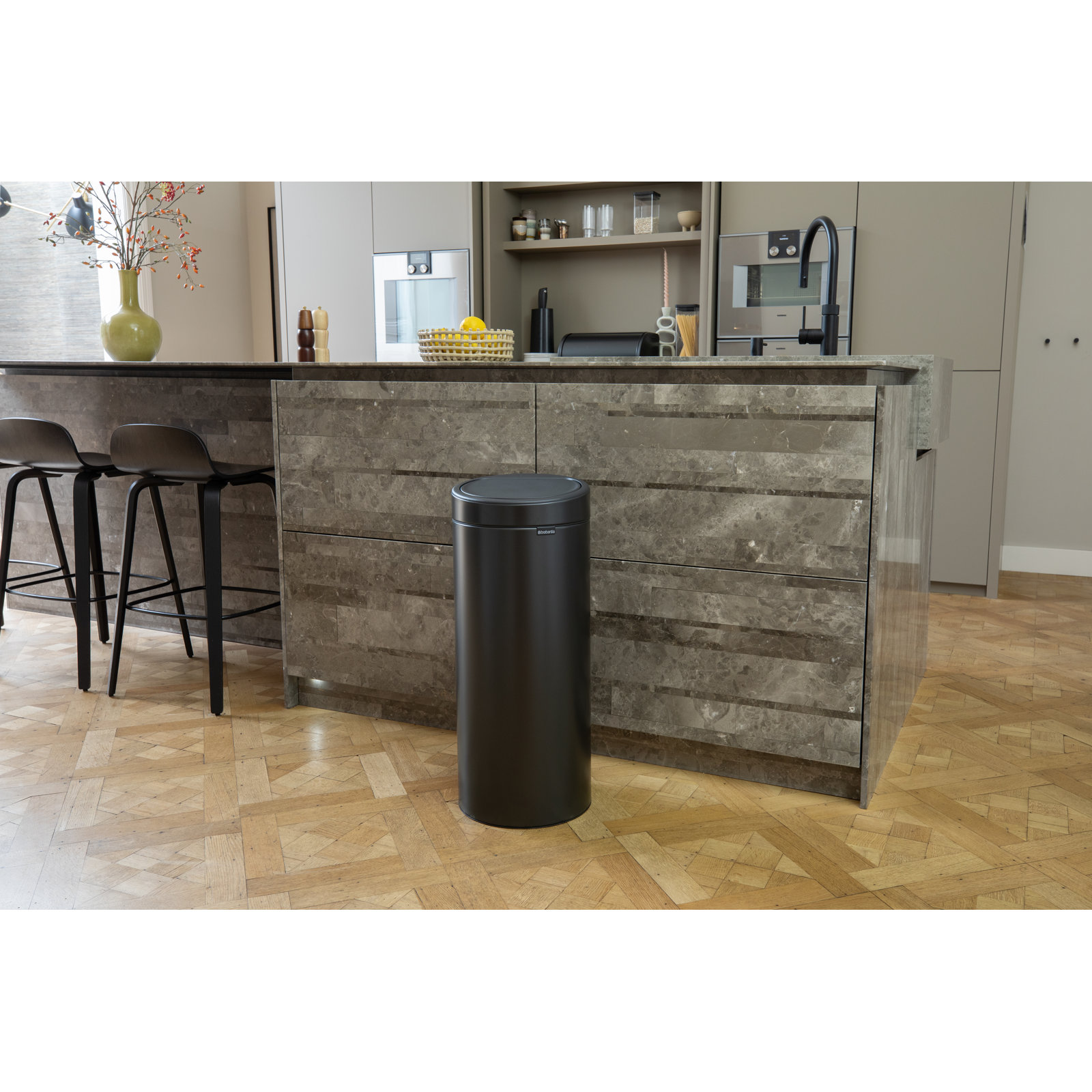 Brabantia 8 Gallon Touch Top Trash Can, Confident Gray
