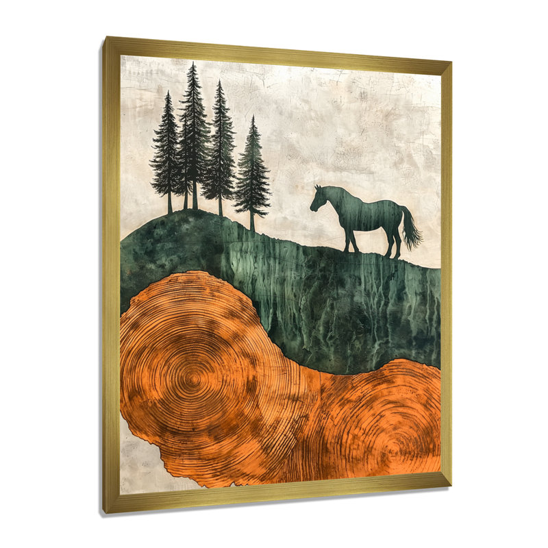 Mardiya - Animaux, art mural, salon, H 44 po x l 34 po, Reproduction encadrée d'une seule photo, Doré