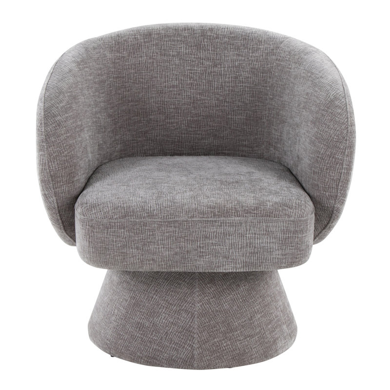 Chaise d'appoint pivotante en tissu, Gris